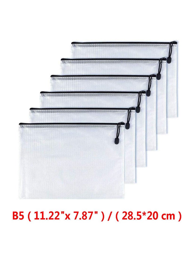 Oaimyy-B5(8"x 11",12 Pcs) Plastic Mesh Zipper Pouch Document Folders Bag & Zip File Folders for School Office Supplies, Travel,Puzzles Games Organizing Storage-Black - Image 2